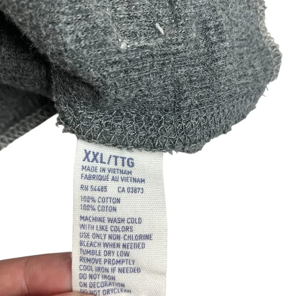 Y2K American Eagle NY Thermal Sweater Mens XXL 2XL‎ Gray Ribbed Grunge Preppy